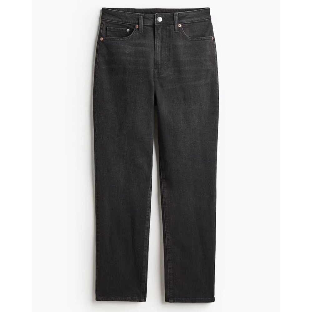 H&M Mom Ultra High Waist Ankle Jeans Black/Charcoal Size 6